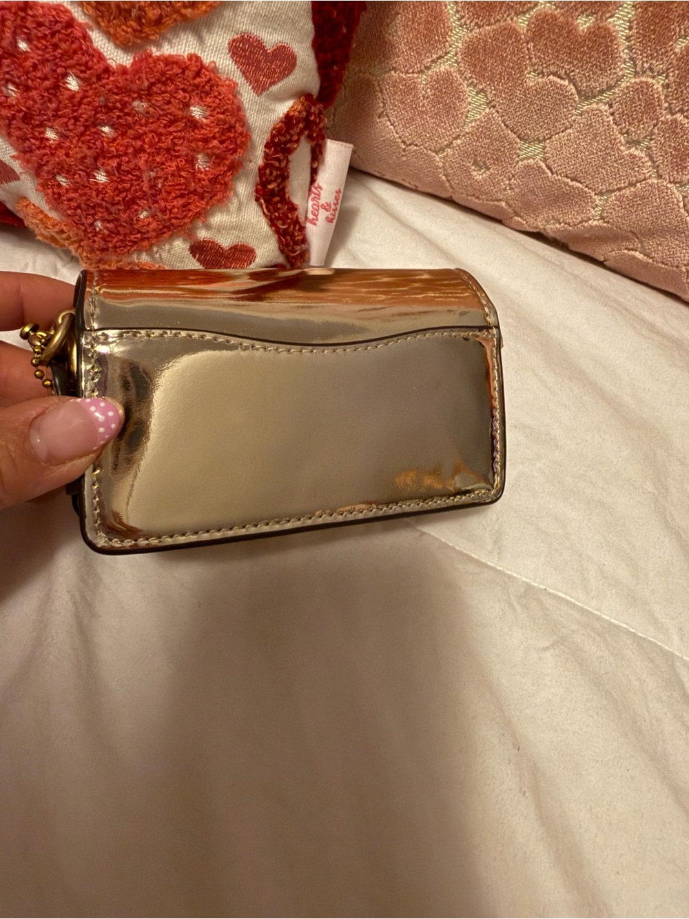 Coach Metallic Gold Mini tabby Top-Handle Bag with Detachable Strap - Picture 5 of 8